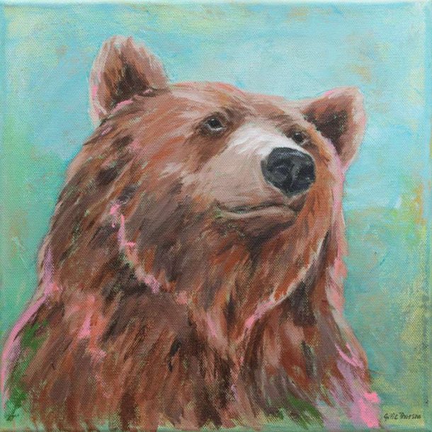 Bjrn 1, original acrylmaleri